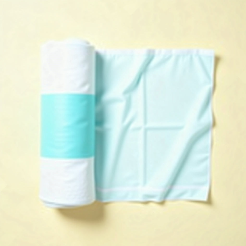 Chill Towel Sport rolled, cooling fabric with cyan band